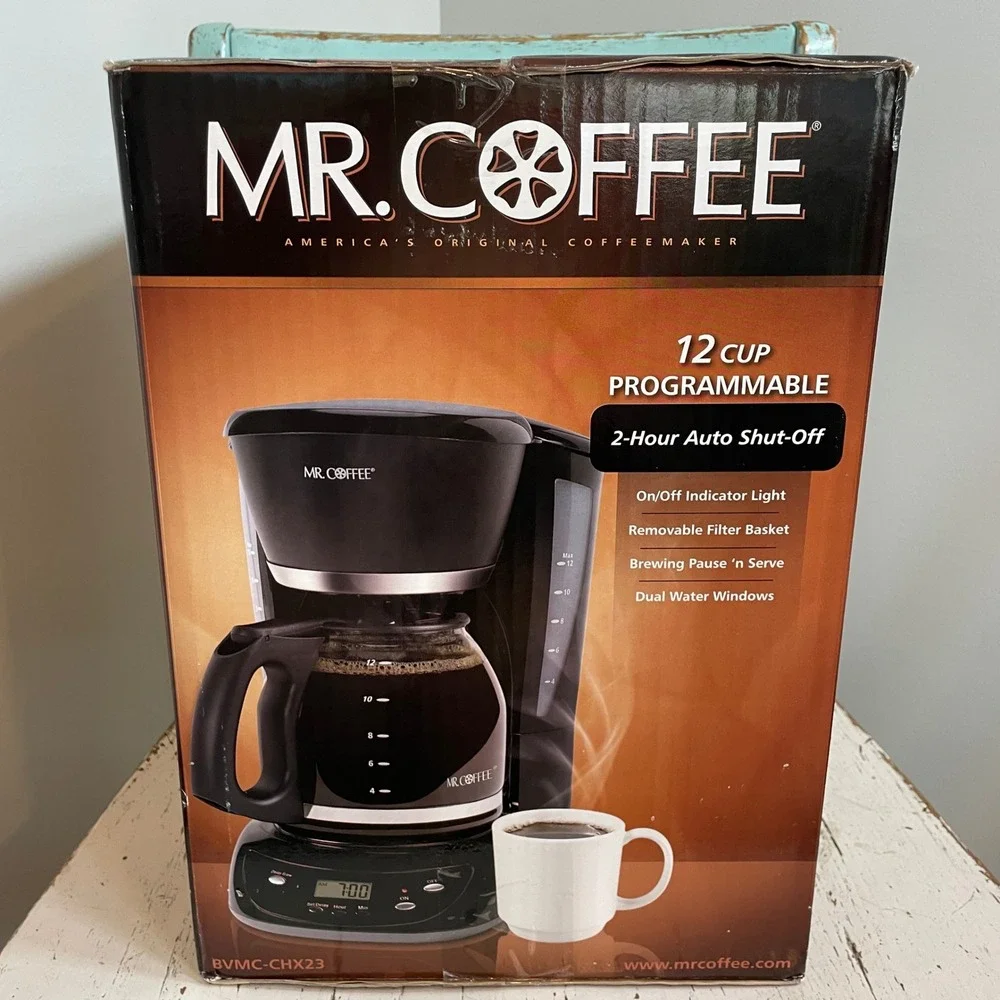 Mr Coffee 12 Cup Programmable Coffee Maker Black BVMC-CHX23 New In Box